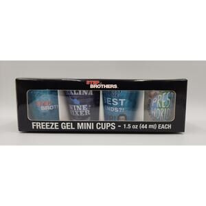 Step Brothers Freeze Gel Mini Cups Shot Glasses 4 Pack 1.5 Oz Each NEW‎ Sealed